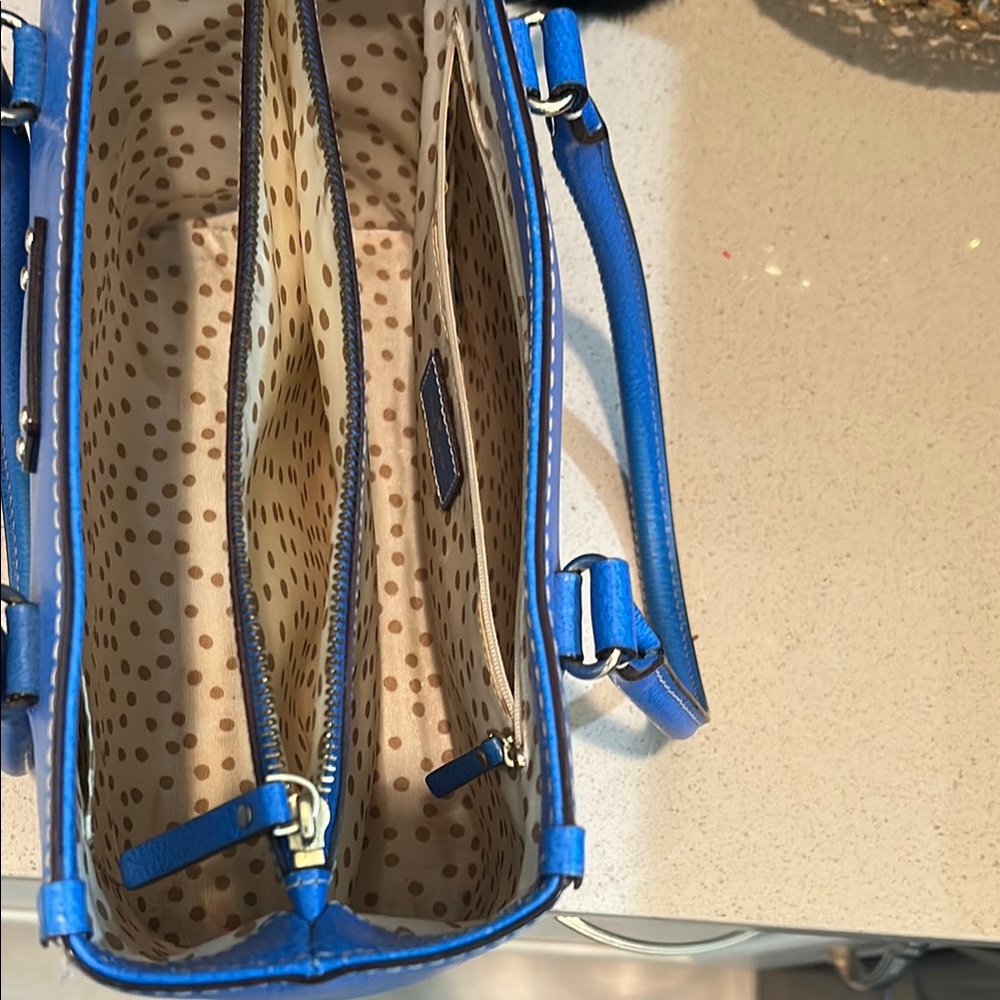 Kate Spade Blue Modern Tote with Metallic Accents - Picture 3 of 4